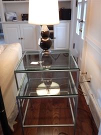 CHROME & GLASS STACK TABLES