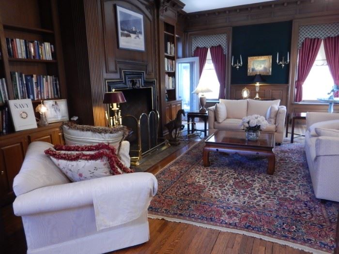 SOFAS, CHAIRS & 9X12 PERSIAN STYLE RUG