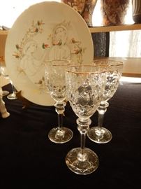 BEAUTIFUL STEMWARE AND ROSENTHAL PLATTER