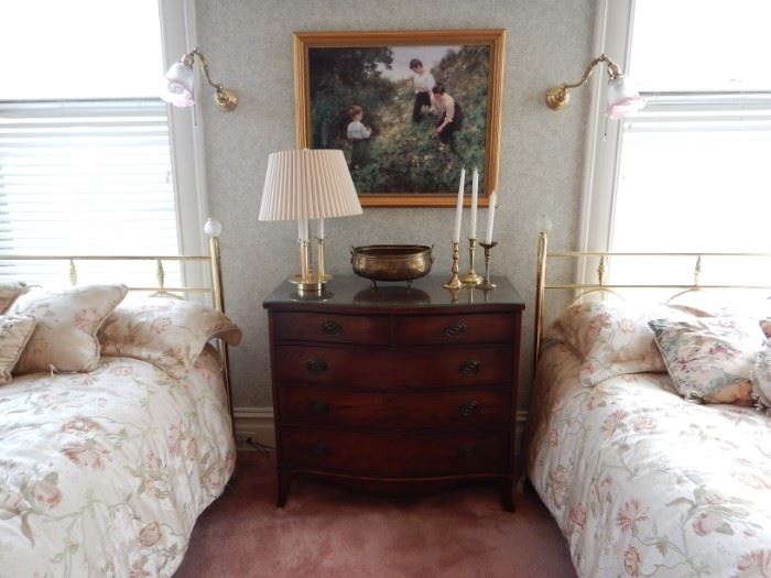CHESTS, LAMPS, CANDLESTICKS, PRINTS