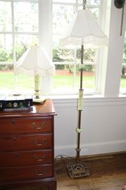 Art Deco Green Marble Floor Lamp