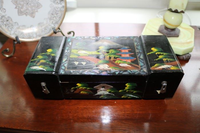 Vintage Japanese Painted Jewelry Box