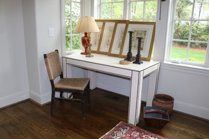 White Nailhead Table or desk