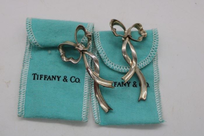Tiffany & Co Sterling Silver Bow Earrings