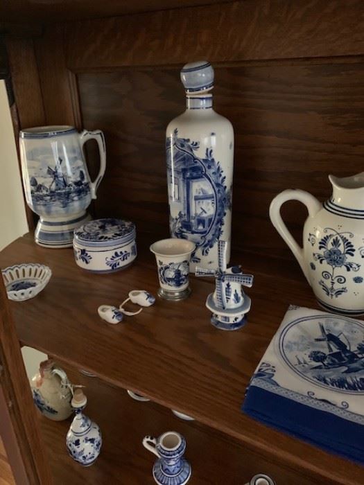 Large collection of Delft pottery.