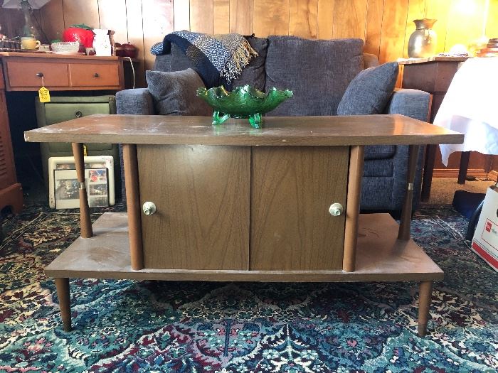 Mid Century coffee table with sliding doors on both sides!