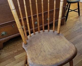 There are 10 antique Windsor chairs all similar to this one
