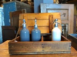 Hinged Wood Box                                                                       Seltzer Bottles