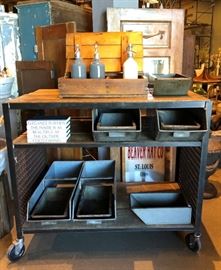 Metal & Wood Cart                                                                        Flour Bins 