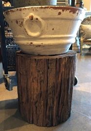 Reclaimed Wood Bench Orient Express Train Track