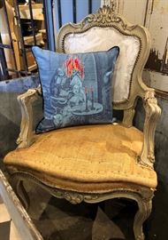Louis XV French Shield Back Chair                                        
Lady on Fire Pillow