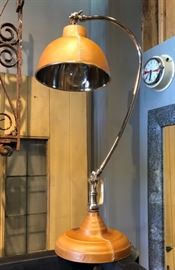 Nickel & Leather Lamp