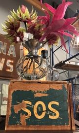 Arte Italica Pewter and Crystal Vase