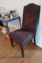 Suede side chairs