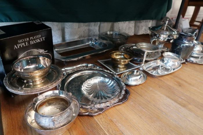 Silver plate and some sterling, great for caterers