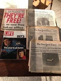 New york post and New York Time Political and Historical Headlines News papers