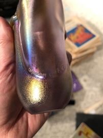 Signed Studio glass vase