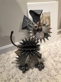 Yard Birds Metal dog sculpture