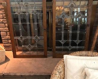 Leaded glass cabinet doors