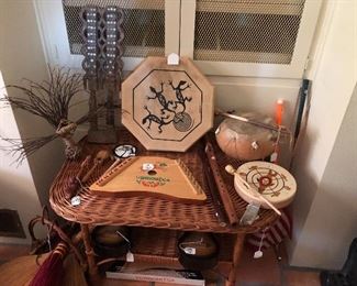 Collectible Southwestern and other countires artifacts and hand made items throughout the home!