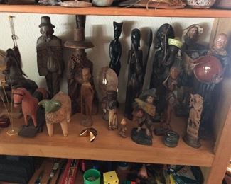Collectible southwestern and African figurines and art pieces