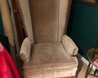Vintage high back wing chair