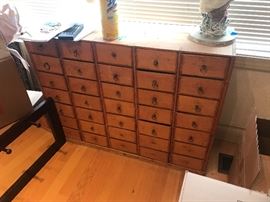 Wood apothecary cabinet