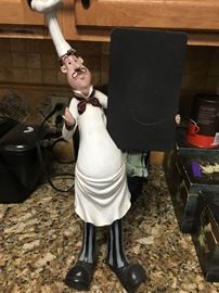 chefs statue menu board