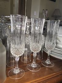 crystal stemware flute glasses