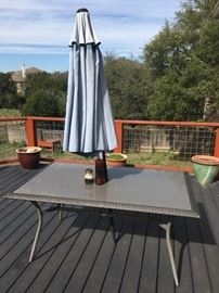 iron/wooden patio rocker