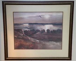 J.R. Hamil (807/2000) Matted & Framed (28”x24” w/ frame) (approximately 20”x15” excluding matting).