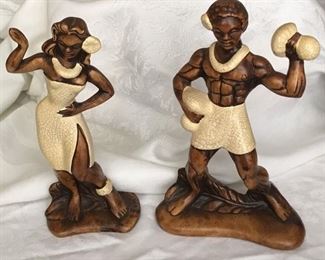 Vintage Treasure Craft Hawaiian Figures / Figurines / Dancers 
