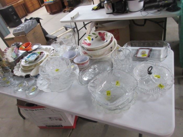 Lots of Kitchen Glassware and Serving Pieces