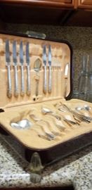 Vintage silver plate in a great lucite box