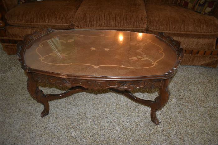 INLAID OVAL COFFEE TABLE