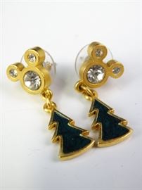 Mickey Mouse Christmas Tree Earrings