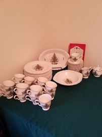 Large set of Christmas dishes