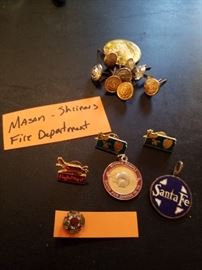 Mason pins, fire and uniform buttons ect...
