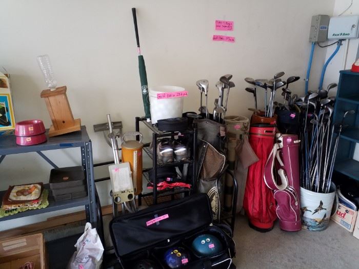 Golf clubs, bags, balls and more