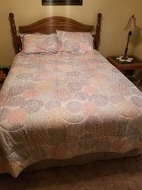 Queen Bed with bedding and Memory foam