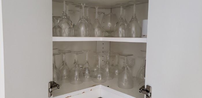 Cut crystal stem ware, some over 70 years old