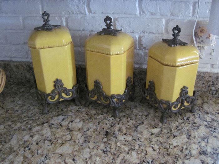  3 Canister Set-- Mustard