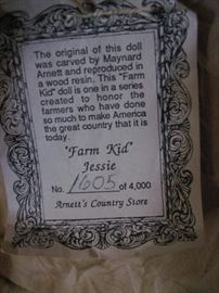 Farm Kid Doll   "Jessie"   by Maynard Arnett 