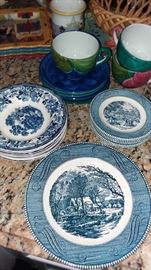Vintage Plates  Currier and Ives by Royal..                     
"Harvest", "The Old Grist Mill"                                                       Royal Staffordshire.. "Tonquin",