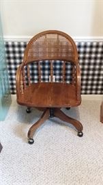 Vintage Rolling Wood Office Chair