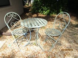 3 PC BISTRO SET OF WROUGHT IRON.. 