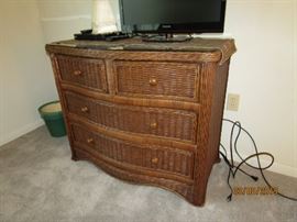 DOUBLE DRESSER WITH GLASS TOP.. IN SUPERB CONDITION..