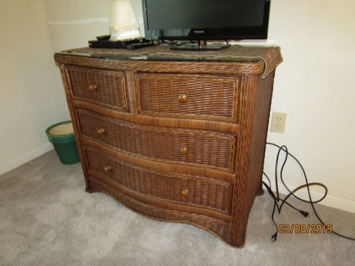 DOUBLE DRESSER WITH GLASS TOP.. IN SUPERB CONDITION..