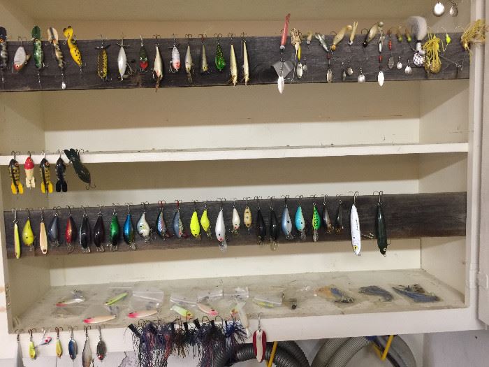 This is the start of the closer look at the same wall of lures. If you are facing the wall we start on the right and move to the left. We are still adding lures to this wall by the way!