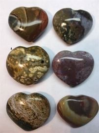 Beautiful small Ocean Jasper Hearts. These would make great jewelry.